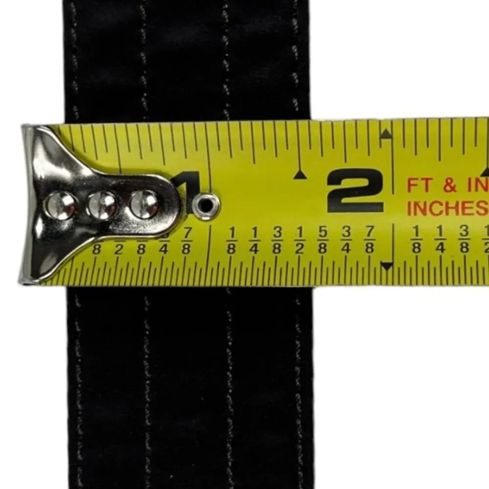 Gap Satin Brown Belt Yellow Bedazzles on Goldtone Buckle Stitch Detail Tiny Flaw